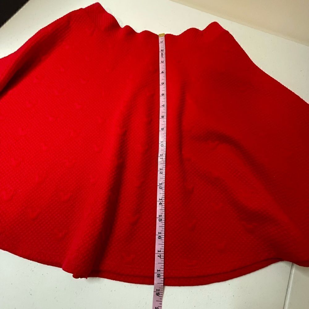Disney Skirt Womens Teens Small Red A-Line Skirt Minnie Mouse Head Print Flare - Picture 2 of 7
